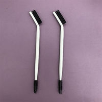 Máscara de Cejas con Gel de Doble Extremo YRX, Cepillo Delgado para Cejas, Cepillo y Peine para Cejas Blancos, Cepillo Angulado para Laminación de Cejas