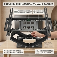 Braket TV Elektrik Motorik Universal dengan Remote Control, Putar Otomatis, Miring Otomatis, Baja Canai Dingin, Kompatibel 70-inci, Beban Maksimal 40kg