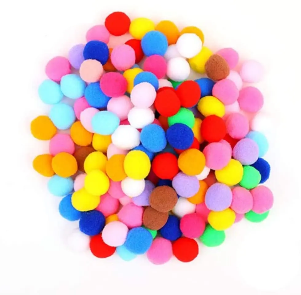 Pompones esponjosos de colores surtidos para niños, bolas de 5 tamaños, accesorios artesanales para el cabello, decoraciones para fiesta en casa, 500 Uds.