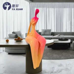 מותאם אישית מודרני מופשט אמנות גוף פסל שרף בית מלון שולחן קישוט פיברגלס פיסול אדם