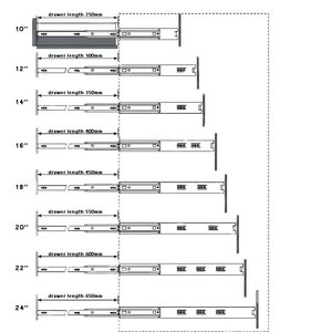 Kính thiên văn mềm đóng undermount Ngăn kéo trượt tủ bếp 12/14/16/18/20/22/24 inch 3-fold Home khách sạn văn phòng công nghiệp sử dụng - Product Image 5