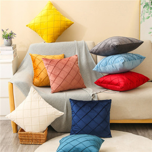 <span class=keywords><strong>Housse</strong></span> <span class=keywords><strong>de</strong></span> coussin <span class=keywords><strong>rouge</strong></span> pays-bas velours maison salon oreiller doux couleur unie décoratif rayé coussin pour canapé canapé - Product Image 2