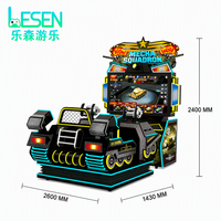 Machine de jeu simulateur de tir de char Mecha Squadron à double tourelle, à monnayeur, avec écran HD 55 pouces et retour de force