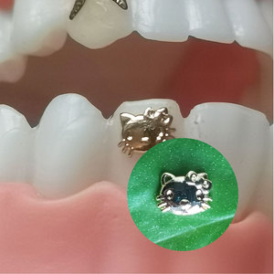 ชุดฟอกสีฟันทอง 8K รูปทรงเสือ ประดับอัญมณีสีเหลือง สำหรับตกแต่งเครื่องประดับ ใช้ในบ้าน กริลล์ซ์ ประดับฟันทอง - Product Image 6