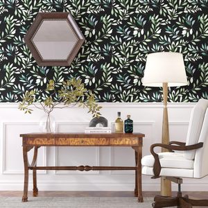 XRUIBZI Peel Stick Wallpapers 17,5 \ "X 118 \" Papel de contacto de hoja de acuarela negra para encimeras de cocina Gabinetes impermeables - Product Image 4