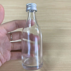 <strong>5cl</strong> 50ml Small Round Alcohol Vodka Brandy Gin Rum Tequila Whisky Spirits Glass <strong>Bottle</strong> with Screw Aluminum Cap - Product Image 2