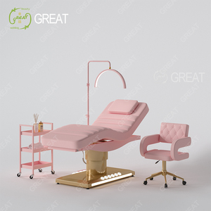 Modern 3 Motors Electric Massage Table Bed Luxury Gold Base Adjustable Cosmetic Treatment Medical Spa Bed with Led - Product Image 6