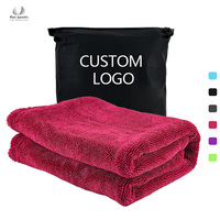 Serviette de séchage de voiture en microfibre bouclée torsadée 1200gsm 1300GSM, super absorbante, sans rayures, capacité de 1 gallon d'eau