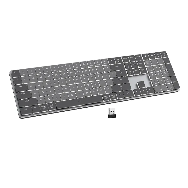 COUSO Low Profile Gaming Keyboard Computer Keyboard Aluminum PCB Board Ergonomic Teclado Gamer 2.4G Bluetooth Wireless keyboard