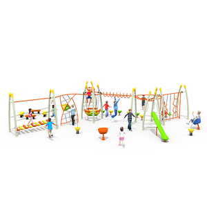 Combinación multifunción de red de escalada y puente oscilante para juegos educativos al aire libre para niños Equipo de entretenimiento - Product Image 5