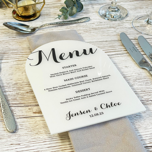 Tarjeta de menú de restaurante acrílica personalizada boda con logotipo de impresión y grabado UV - Product Image 5
