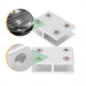 Pince à verre 180 degrés en alliage d'aluminium de qualité supérieure pour clôtures sans cadre, garde-corps, balustrades, support de fixation à vis pour portes de 8 à 10 mm d'épaisseur - Product Image 1