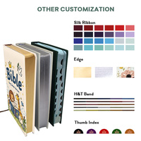 Service d'impression de livres de couleurs personnalisés par un designer d'usine, avec logos UV sur cuir PU souple, différentes tailles, Bible anglaise