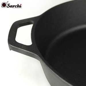 Sartén redonda personalizada, plancha <span class=keywords><strong>de</strong></span> <span class=keywords><strong>hierro</strong></span> <span class=keywords><strong>fundido</strong></span>, presazonada, barata - Product Image 6