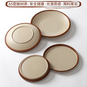 Xiangyuan Meimei <b>melamine</b> round commercial bone <b>plate</b> restaurant restaurant hot pot restaurant dish creative retro tableware - Product Image 3