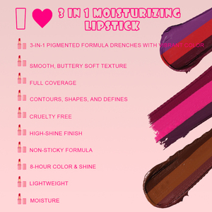 Bestseller Conjunto de maquillaje de lápiz labial de tres colores Regalo de mujer de moda Vendedor superior en tiendas de belleza - Product Image 1