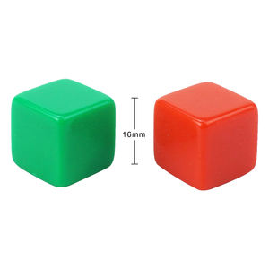 ลูกเต๋า 6 ด้าน สีแดงเขียว แบบเรียบ ขนาด 16 มม. มุมตรง สำหรับการเรียนการสอนและเล่นเกม ขายส่ง - Product Image 1