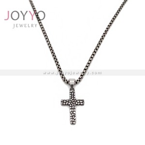 Vente en gros de fournitures de <span class=keywords><strong>fabrication</strong></span> de <span class=keywords><strong>bijoux</strong></span> collier pendentif <span class=keywords><strong>fantaisie</strong></span> routes pavées croix chrétienne collier en acier inoxydable - Product Image 4