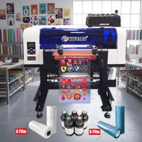 Nouvelle imprimante DTF UV A3 2026 avec doubles têtes XP600, laminage automatique et séchage UV LED pour l'impression de logos et d'autocollants de transfert de 30 cm