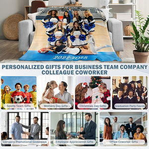 Personalized Logo Blanket Bulk - <strong>Custom</strong> Design Text/Picture Flannel Throw | Business Team Company Gifts - Product Image 5