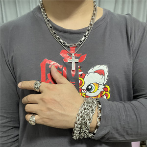 Stainless Steel <b>Cross</b> Pendant Men's Necklace Geometric Design Gift Jewelry 120147 - Product Image 4