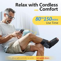 Masseur de pieds portable avec chaleur, massage sans fil des chevilles pour la fasciite plantaire, gonflement, botte de compression pour la circulation