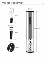 Ensemble tire-bouchon électrique avec verseur de vin, bouchon et coupe-capsule, kit tire-bouchon rechargeable, cadeau idéal pour les amateurs de vin