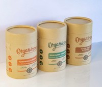 Tubes de papier de boîte d'emballage de Capsule de papier kraft brun de luxe avec des Tubes de carton de cylindre de couvercle en métal pour des suppléments de musculation