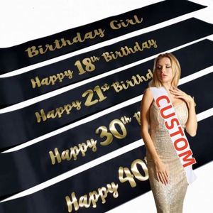 Wholesale Custom Logo Satin Fabric Party Gold Onion Shoulder Strap Etiquette Strap Sash <b>Ribbon</b> for Birther Graduation Ceremony - Product Image 1