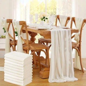 बोहो शादी की पार्टी टेबल धावक पॉलिएस्टर शिफॉन बुने की तकनीक - Product Image 4