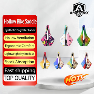 AmpsafeX CH-03 Selle de VTT large et confortable pour homme, absorption des chocs par ressort, cuir PU, creuse et respirante, motif dessin animé - Product Image 1