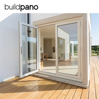 Portes de séparation en verre modernes sur mesure, étanches, de style français, finies en aluminium, portes d'entrée à charnières pour usage commercial