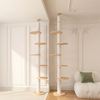 Plafond réglable tour d'arbre à chat grands chats Condo activité de capture plate-forme sautante multicouche arbre à chat en bois