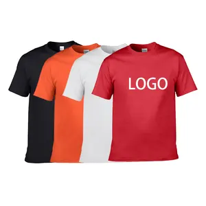 Özel Logo 210gsm özel baskılı veya nakış T Shirt % 100% pamuk erkek T Shirt