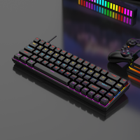 Keyboard Mekanik Gaming Nirkabel Mini 68 Tombol QWERTY RGB Backlit 3 Mode Cherry/Kailh Red Axis USB-C Baru untuk Desktop