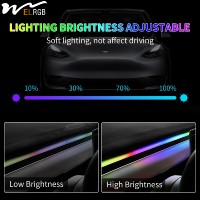 Lampu Strip Dashboard RGBIC Pintar Tesla Model 3/Y 2021-2025 Tahan Air Fleksibel LED Strip Pencahayaan Ambient Kontrol Aplikasi USB