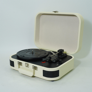 Lecteur vinyle blanc léger de 2,38 kg avec entrée Bluetooth 5.0+, prise casque et connectivité rapide - Product Image 1