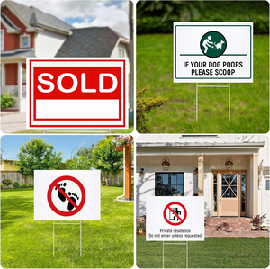 Double Sided Waterproof Customized-Yard-<strong>Signs</strong>-18x24-with-H for Beware of Pet &amp; <strong>Keep</strong> <strong>Off</strong> <strong>the</strong> <strong>Grass</strong> - Product Image 2