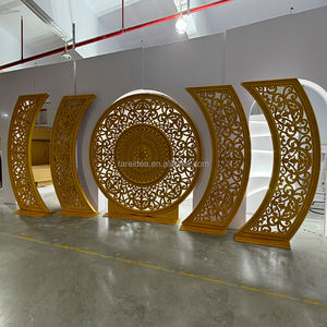 कस्टम लक्जरी वेडिंग इंडिया गोल्ड pvc पृष्ठभूमि शादी के चरण की सजावट - Product Image 2