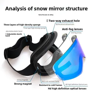 <span class=keywords><strong>Gafas</strong></span> <span class=keywords><strong>de</strong></span> Esquí Magnéticas para Hombre y Mujer, Antivaho, Cilíndricas, Ajustables, con Graduación, Doble Capa <span class=keywords><strong>de</strong></span> TPU, Equipo <span class=keywords><strong>de</strong></span> Esquí - Product Image 3