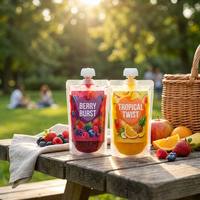 Pochette à bec verseur personnalisée imprimée, anti-fuite, sans BPA, de qualité alimentaire, refermable, pour emballage de liquides (boissons, smoothies, yaourts)