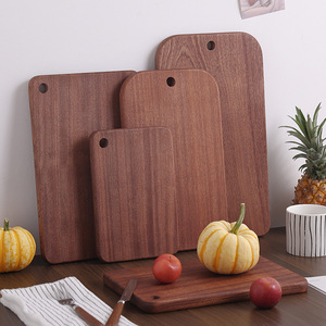Tabla de cortar de madera maciza rectangular multifuncional para cocina, para frutas, pan, carne, pizza - Product Image 1