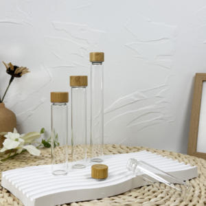 Tubes en verre borosilicate réutilisables avec couvercle CR à sécurité enfant et joint de brosse - Product Image 2