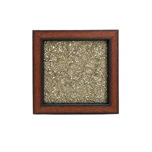 Plaque rectangulaire sculptée en pyrite naturelle, Feng Shui Chakra, cadeau d'affaires du Maharashtra - Product Image 1