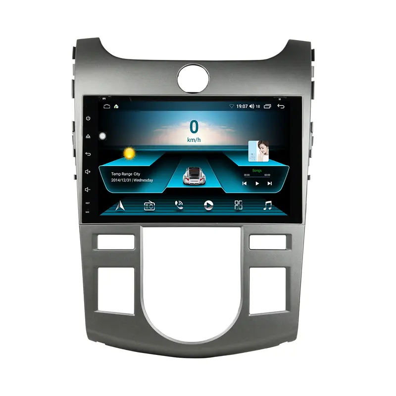 Preço de fábrica 2 Din Android 10 Auto 9 Polegadas Car Navegação Gps Com RDS Rádio Leitor de DVD para Kia Cerato Manual AC Auto AC