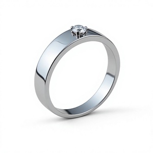 Classic Women's 925 silver 3A grade <b>CZ</b> <b>Ring</b> With Natural Round stone Setting - Product Image 1