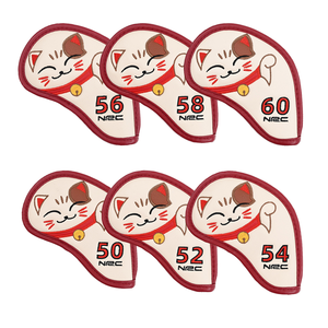 Custom Efunist Popular PU Leather Golf Iron Headcovers <b>Set</b> 6Pcs Waterproof Cute Cat Design <b>Magic</b> Tape Closure Customizable Size - Product Image 2