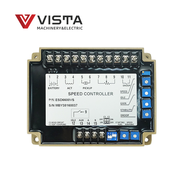 Vista Electronic Automatic Speed Governor Control Panel ESD6600VS for Brushless Generator Die Cast Aluminium Construction