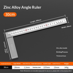 Righello ad Angolo Retto 90 Gradi Koravo in Acciaio Inox per Falegnameria con Base Larga a Forma di L - Product Image 2