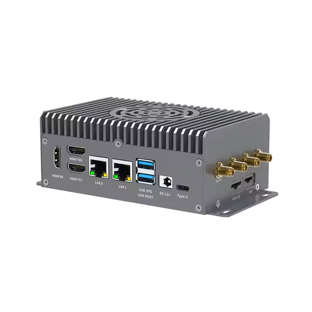 ROCKCHIP RK3588 4GB 6TOPS 2xGigabit 10/100/1000Mbps AI Industrial Edge Gateway Embedded Computing Case with Dual Band WIFI R501